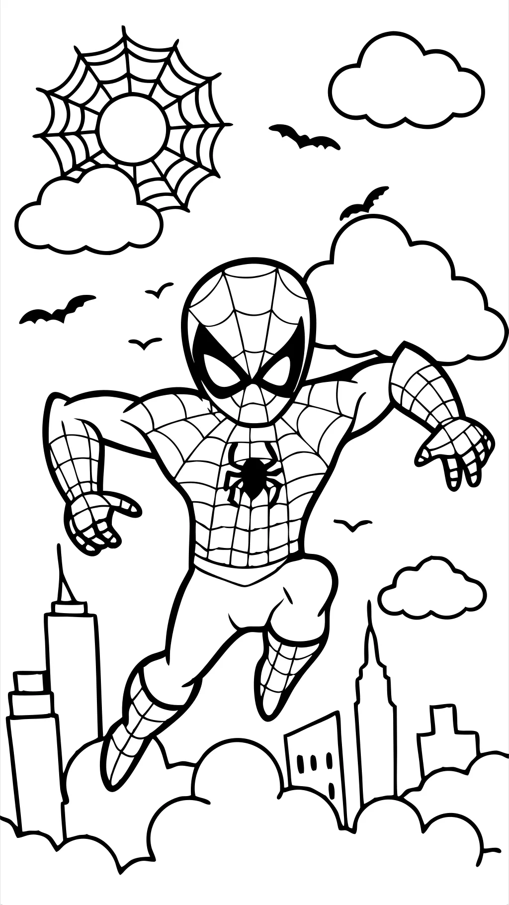 Páginas para colorear de Spiderman para niños